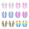  48Pcs 6 Colors Ion Plating(IP) 201 Stainless Steel Filigree Pendants STAS-TA0001-87-13