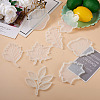 Fashewelry 8Pcs 8 Styles Flower & Leaf DIY Cup Mat Silicone Molds DIY-FW0001-25-16