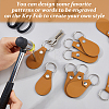 16Pcs Teardrop PU Leather Keychains KEYC-DC0001-47A-3