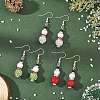 Christmas Handmade Polymer Clay Rhinestone Dangle Earrings EJEW-JE07518-1
