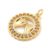 Brass Micro Pave Clear Cubic Zirconia Pendants KK-U007-01G-06-2