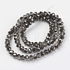 Electroplate Transparent Glass Beads Strands X-EGLA-A034-T4mm-P17-2