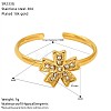 304 Stainless Steel Rhinestone Cuff Open Rings WG17863-03-2
