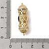 Brass Pave Black and Clear Cubic Zirconia Filigree Cylinder Connector Charms KK-C255-25G-3