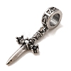 316 Surgical Stainless Steel & Rhinestone European Dangle Charms SA-CBA7555-17AS-01-2