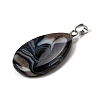 Natural Black Banded Agate(Dyed & Heated) Pendants G-F820-14P-10-2