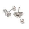 Bowknot Bow Brass Micro Pave Clear Cubic Zirconia Ear Plug Gauges EJEW-L289-03P-04-2
