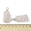 Rack Plating Copper Wire Wrapped Natural Quartz Crystal Chip Big Pendants G-C130-01P-03-3