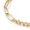 Brass Flower Charm Bracelets BJEW-JB05830-03-3