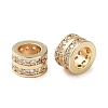 Rack Plating Brass with Cubic Zirconia European Beads KK-M269-14G-2