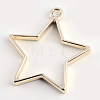 Rack Plating Alloy Star Open Back Bezel Pendants LS-PALLOY-S047-40D-FF-2