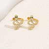 Brass Snake Cuff Earrings ML7793-1