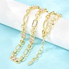 7MM Brass Pave Cubic Zirconia Figaro Chain Necklaces NJEW-D324-05G-05-5
