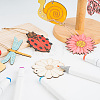 100 Sets 10 Style Unfinished Wood Pendant Decorations AJEW-AR0001-70-6