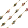 Handmade Natural Indian Agate & 316 Stainless Steel Round Link Chains CHS-L033-07G-04-1