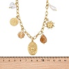 304 Stainless Steel & Resin & Imitation Pearl Multi-Pendant Bib Necklaces for Women SA-CBA717A-02G-02-4