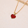 Zinc Alloy Ruby Rhinestone Love Heart Pendant Necklaces for Women TZ8226-5