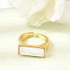 Brass with Natural Howlite Cuff Open Rings for Women GG-CBA0B5A-04G-04-2