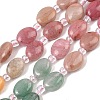 Cherry Quartz Glass & Natural  Rhodonite & Sodalite & Green Aventurin & Crazy Agate Beads Strands G-Z135-A12-2