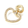 Valentine's Day Brass Micro Pave Clear Cubic Zirconia Pendants KK-C263-29A-G-2