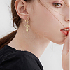 20Pcs Brass Micro Pave Clear Cubic Zirconia Leverback Earring Findings KK-BBC0029-05-5