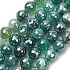 Electroplated Natural Agate Beads Strands G-B191-A07-10mm-09-2
