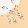 Alloy Rhinestone & Glass Pendant Necklace & Stud Earrings Sets for Women WG12FA5-02-1