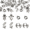 20Pcs 4 Styles Alloy Bead Caps & Spacer Beads & Pendant Cabochons Settings Finding Kits FIND-TA0010-48-1