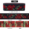 7M Flat Ethnic Style Polyester Jacquard Flower Ribbon OCOR-WH0082-132-2