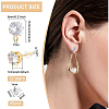 12 Pairs Flat Round Brass Clear Cubic Zirconi Stud Earring Findings KK-BC0008-77-2