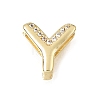 Brass Micro Pave Clear Cubic Zirconia Initial Spacer Bars KK-E802-34G-Y-1