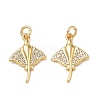 High Polished Ocean Brass Micro Pave Clear Cubic Zirconia Pendants CU-CBAF3CF-02O-01-1