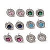 Brass Micro Pave Cubic Zirconia Stud Earrings EJEW-G471-05P-2
