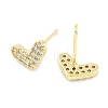 Brass Micro Pave Clear Cubic Zirconia Studs Earring for Women EJEW-S217-A11-2