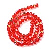 Electroplate Transparent Glass Beads Strands EGLA-A046-01C-01-3