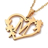 PVD Vacuum Plating 201 Stainless Steel Pendant Necklaces NJEW-R267-02M-G-4