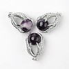 Eagle Claw Alloy Amethyst Pendants G-L455-A13-1