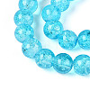 Spray Painted Crackle Transparent Glass Beads Strands CCG-Q001-8mm-06-A-3