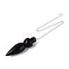 Walnut Wood Bullet Shape Dowsing Pendulums AJEW-Q005-01-1