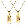 12 Constellation Stainless Steel Tarot Card Engraved Pendant Cable Chain Necklaces PW-WG94DCE-05-1