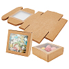 Square Foldable Creative Kraft Paper Box CON-WH0089-20C-1