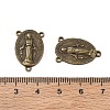 Holy Oval Carved Virgin Mary Tibetan Style Alloy Chandelier Component Links TIBEP-LF0961YKG-AB-LF-4