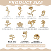 44Pcs 11 Styles Flower Alloy Cabochons FIND-LP00003-75G-2