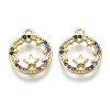 Brass Micro Pave Cubic Zirconia Charms KK-S348-535-NF-1