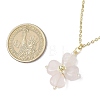 Natural Rose Quartz Clover Shamrock Pendant Necklaces NJEW-JN05170-04-4