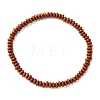 Natural Red Jasper Flat Round Beaded Stretch Bracelets for Women BJEW-JB09717-01-1