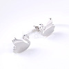 Swan 304 Stainless Steel Stud Earrings DT5024-2-1