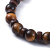 Natural Tiger Eye Stretch Bracelets BJEW-JB04492-04-3