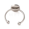 Non-Tarnish 304 Stainless Steel Open Cuff Ring Components X-STAS-S134-01P-03-3