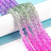 Spray Painted Crackle Glass Beads Strands DGLA-C002-6mm-08-2